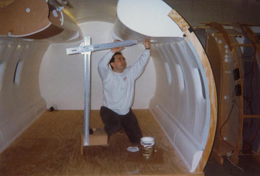 Working on aircraft interrior design.